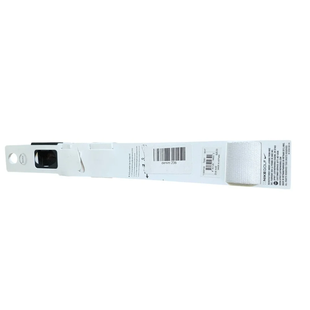 Nike Web Belt Mens One Size White Reversible Adjustable Golf Logo Buckle